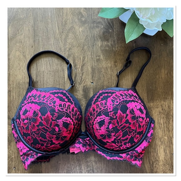 LA SENZA 'Beyond Sexy' Black/Red Lace Push Up Convertible Bra - Picture 1 of 7
